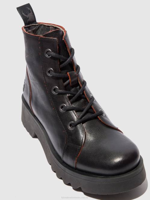 ankelboots med snörning metz788 kvinnor Fly London 2T02174 java svart/röd