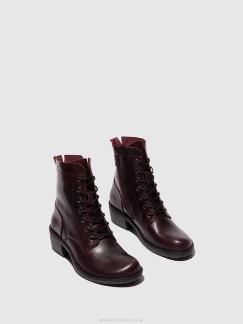 ankelboots med snörning milu044 kvinnor Fly London 2T02100 vin