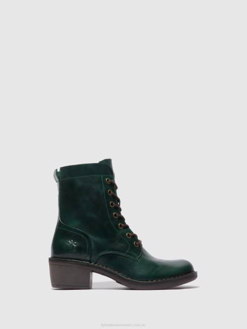 ankelboots med snörning milu044 kvinnor Fly London 2T02195 matta bensin