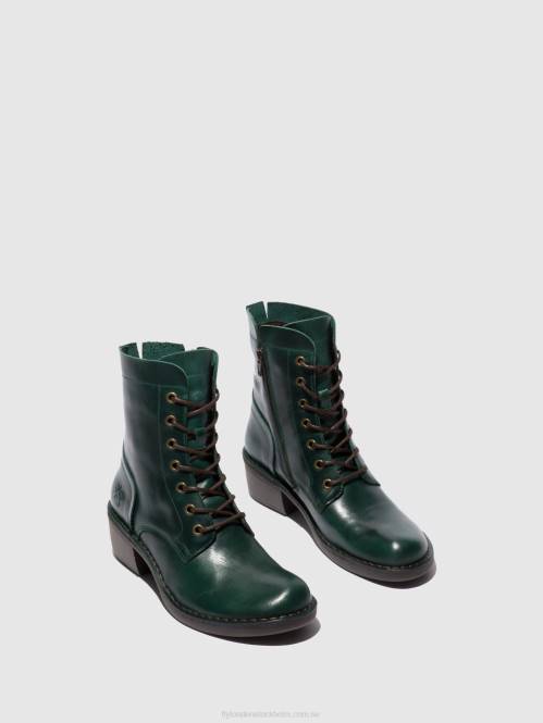 ankelboots med snörning milu044 kvinnor Fly London 2T02195 matta bensin