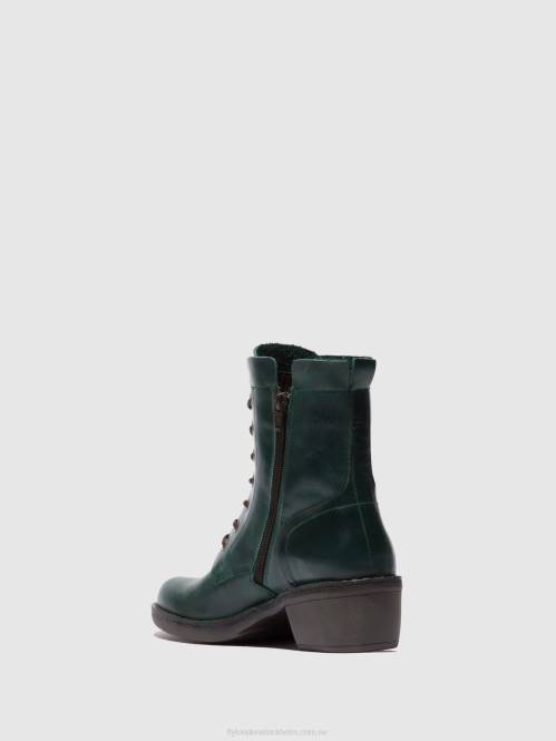 ankelboots med snörning milu044 kvinnor Fly London 2T02195 matta bensin