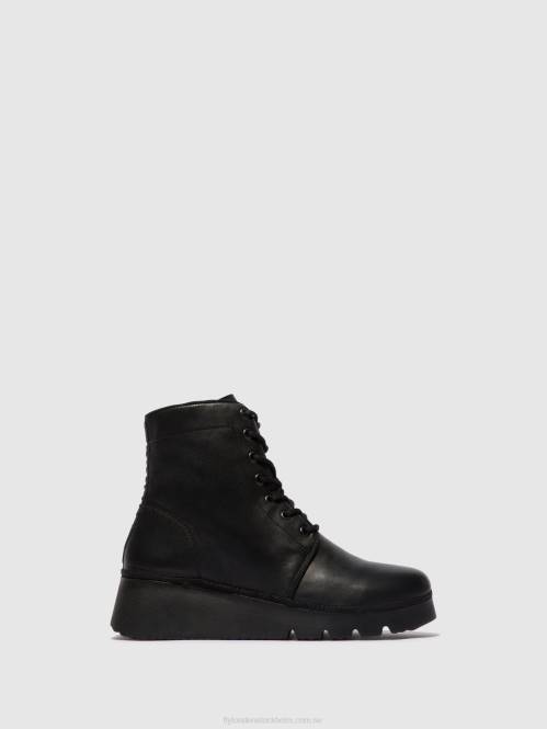 ankelboots med snörning pall404 kvinnor Fly London 2T0211 svart