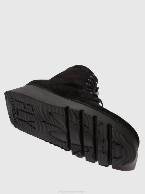 ankelboots med snörning pall404 kvinnor Fly London 2T024 svart mocka för barn