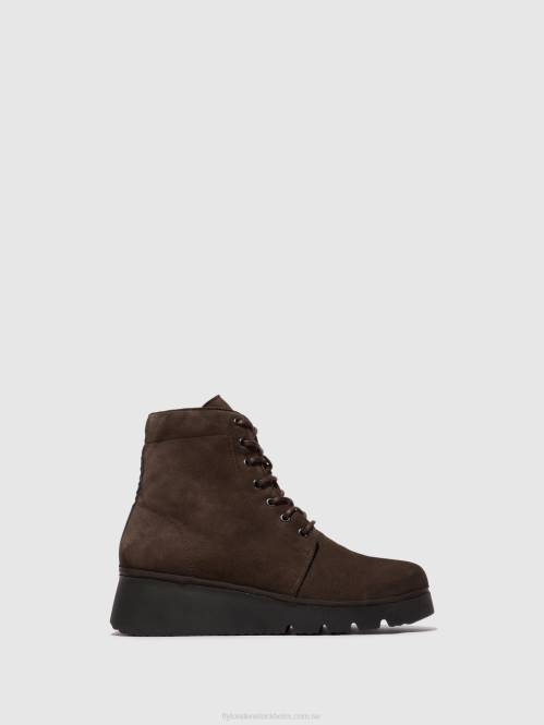 ankelboots med snörning pall404 kvinnor Fly London 2T0294 dk. taupe