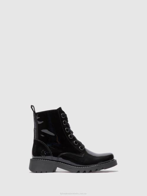 ankelboots med snörning ragi539 kvinnor Fly London 2T02175 atlantis black (svart sula)