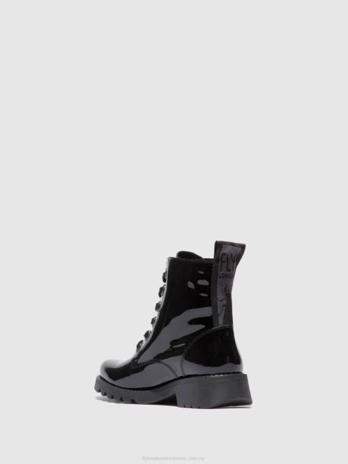 ankelboots med snörning ragi539 kvinnor Fly London 2T02175 atlantis black (svart sula)