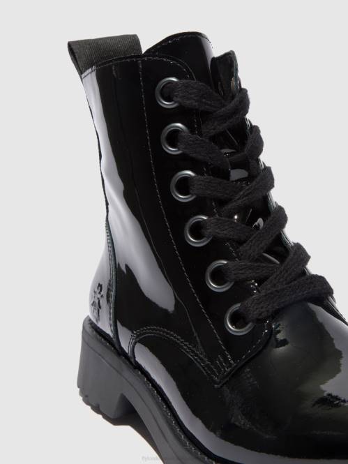 ankelboots med snörning ragi539 kvinnor Fly London 2T02175 atlantis black (svart sula)