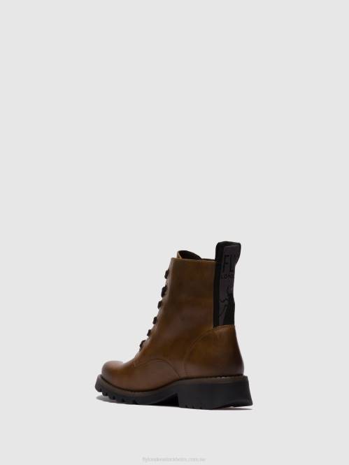 ankelboots med snörning ragi539 kvinnor Fly London 2T02251 matta kamel