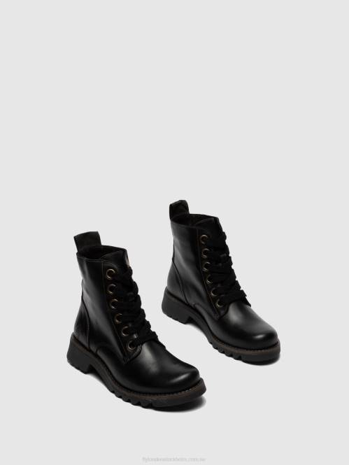 ankelboots med snörning ragi539 kvinnor Fly London 2T02283 svart
