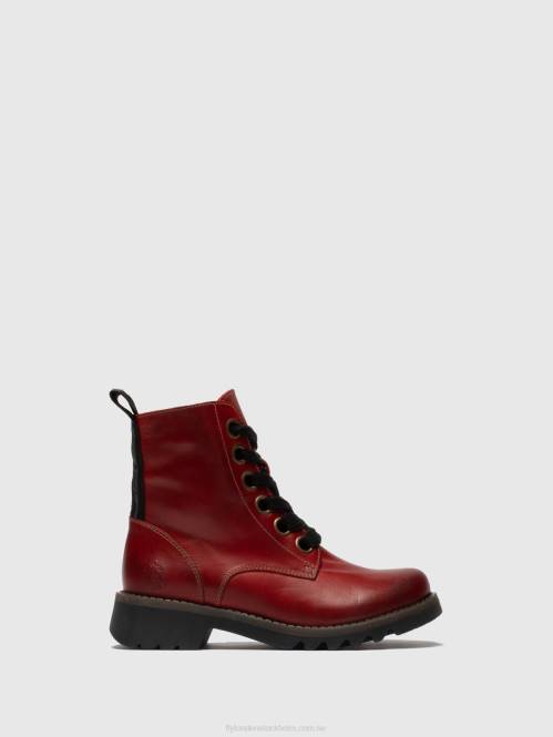 ankelboots med snörning ragi539 kvinnor Fly London 2T02284 röd
