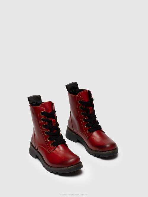 ankelboots med snörning ragi539 kvinnor Fly London 2T02284 röd