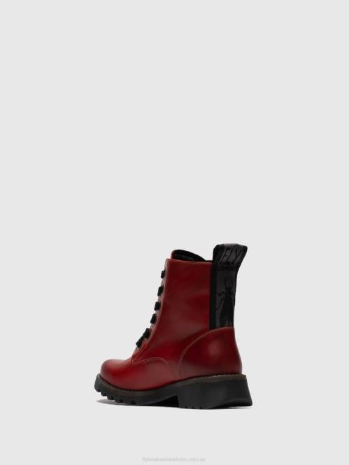 ankelboots med snörning ragi539 kvinnor Fly London 2T02284 röd