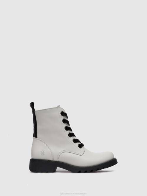ankelboots med snörning ragi539 kvinnor Fly London 2T02286 matta offwhite