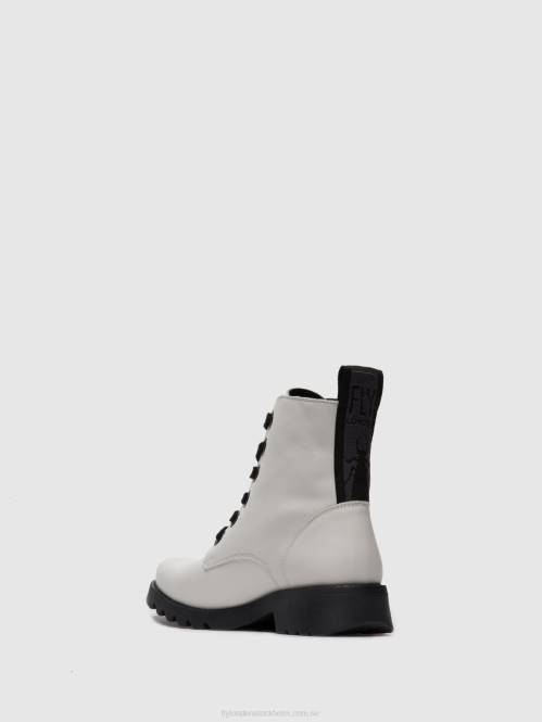 ankelboots med snörning ragi539 kvinnor Fly London 2T02286 matta offwhite