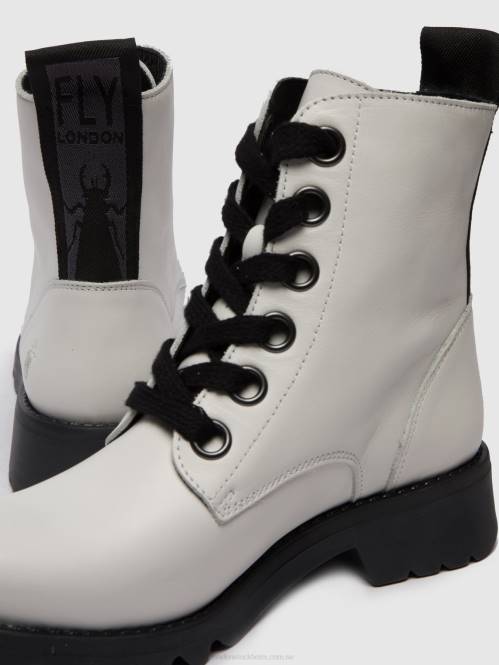 ankelboots med snörning ragi539 kvinnor Fly London 2T02286 matta offwhite
