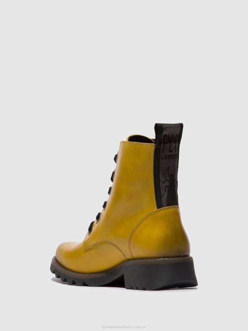 ankelboots med snörning ragi539 kvinnor Fly London 2T0296 senap