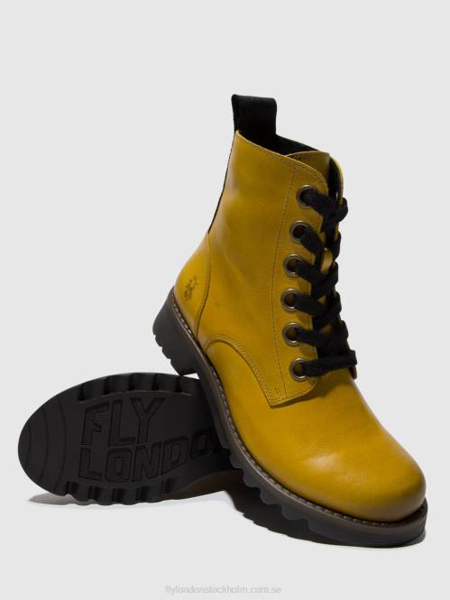 ankelboots med snörning ragi539 kvinnor Fly London 2T0296 senap