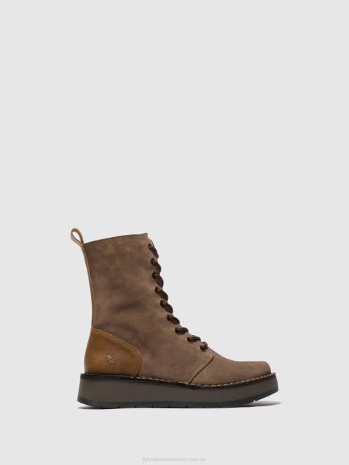 ankelboots med snörning rami043 kvinnor Fly London 2T0220 taupe/kamel