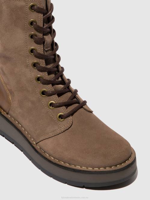 ankelboots med snörning rami043 kvinnor Fly London 2T0220 taupe/kamel