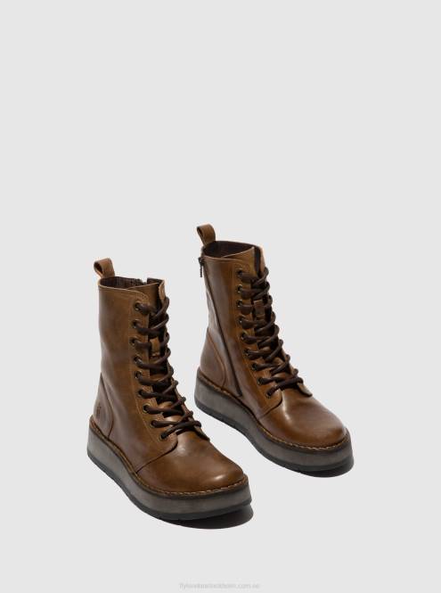 ankelboots med snörning rami043 kvinnor Fly London 2T02244 matta kamel