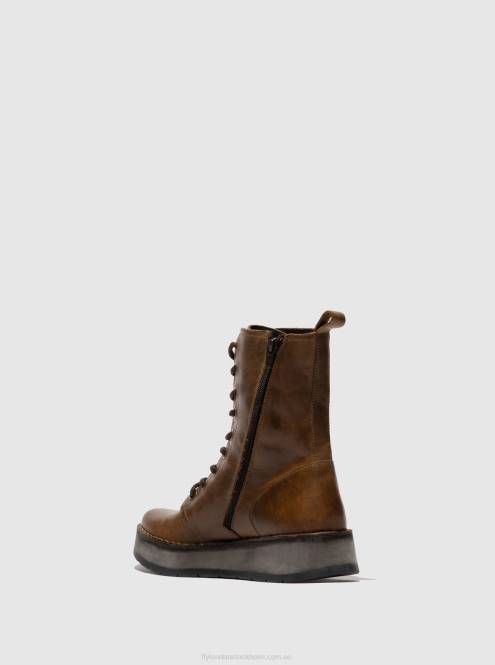 ankelboots med snörning rami043 kvinnor Fly London 2T02244 matta kamel