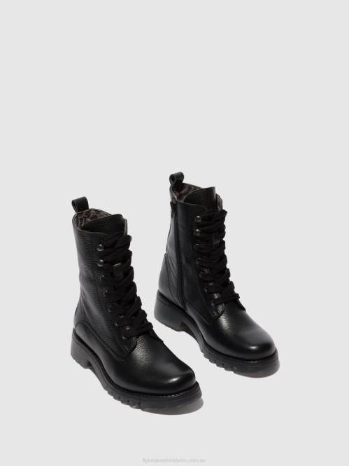ankelboots med snörning reid893 kvinnor Fly London 2T0291 svart