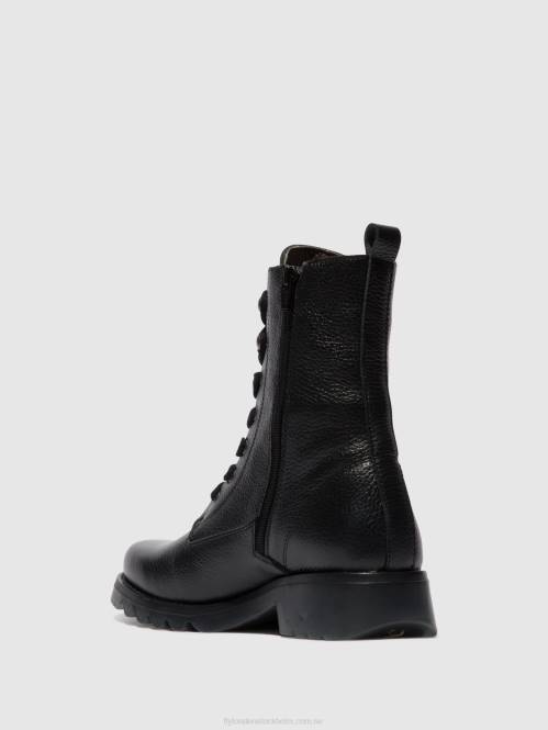 ankelboots med snörning reid893 kvinnor Fly London 2T0291 svart