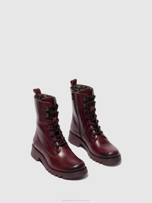ankelboots med snörning reid893 kvinnor Fly London 2T0293 lila (lila sula)