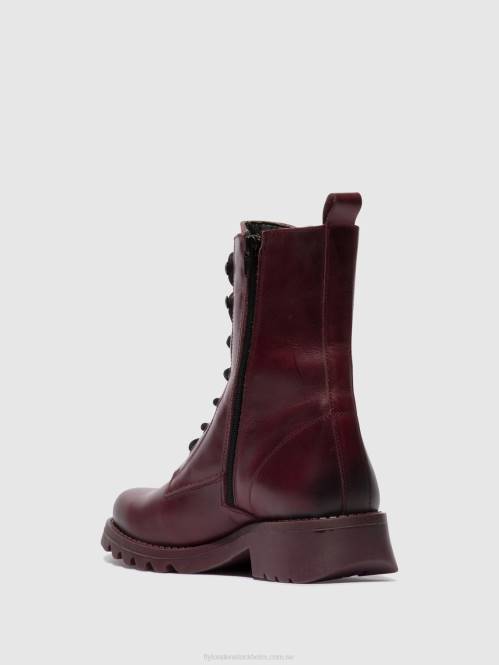 ankelboots med snörning reid893 kvinnor Fly London 2T0293 lila (lila sula)