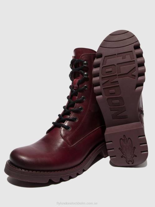 ankelboots med snörning reid893 kvinnor Fly London 2T0293 lila (lila sula)