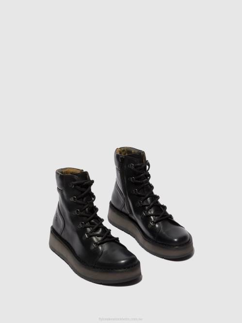 ankelboots med snörning roxy094 kvinnor Fly London 2T0287 svart