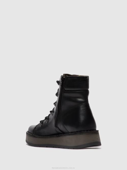 ankelboots med snörning roxy094 kvinnor Fly London 2T0287 svart