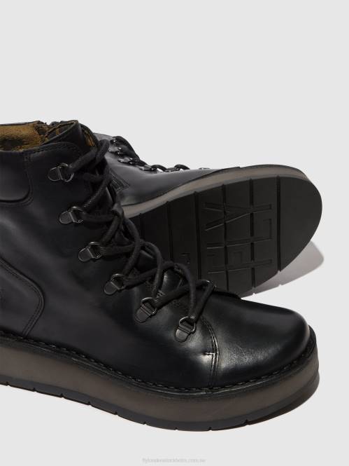 ankelboots med snörning roxy094 kvinnor Fly London 2T0287 svart
