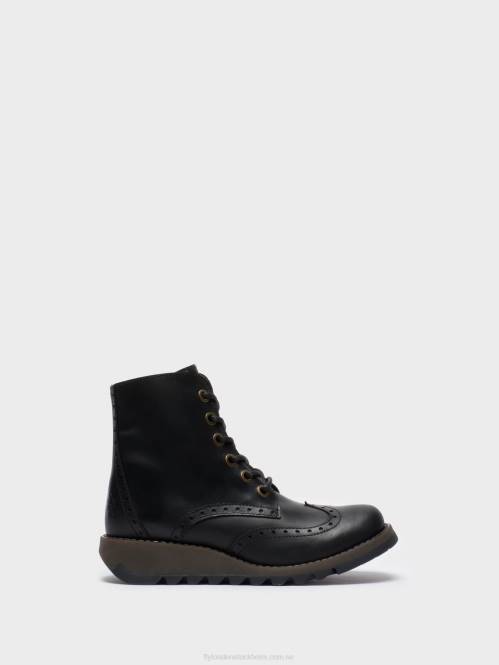 ankelboots med snörning sarl069 kvinnor Fly London 2T02254 svart