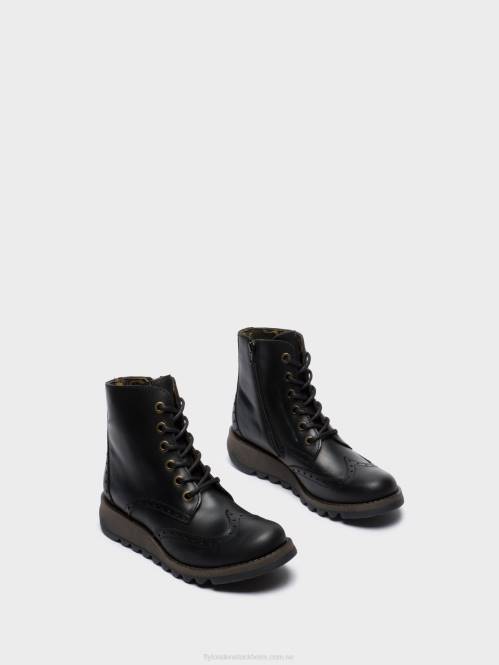 ankelboots med snörning sarl069 kvinnor Fly London 2T02254 svart