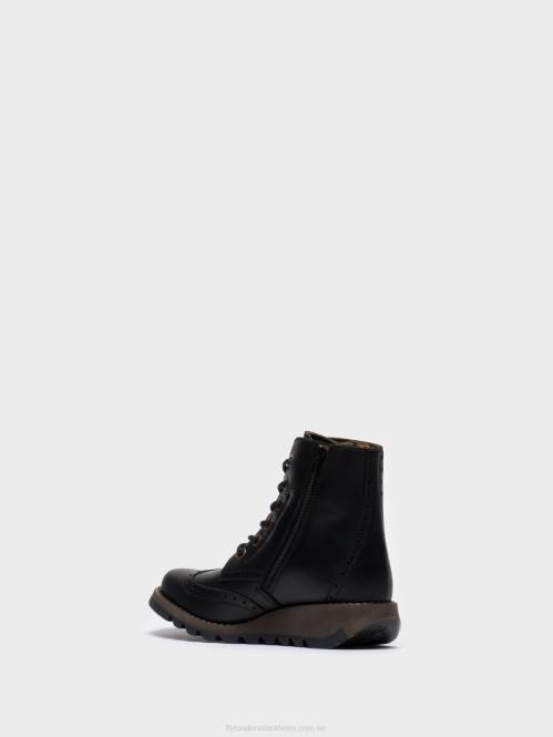 ankelboots med snörning sarl069 kvinnor Fly London 2T02254 svart