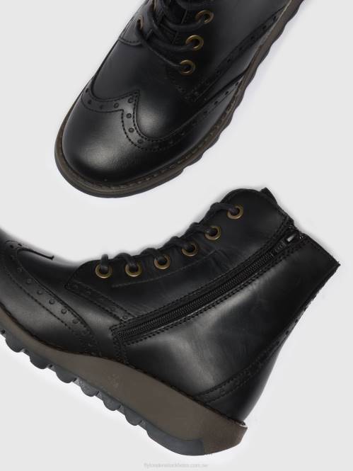 ankelboots med snörning sarl069 kvinnor Fly London 2T02254 svart