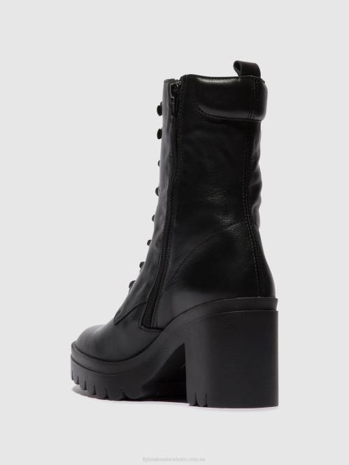 ankelboots med snörning tiel642 kvinnor Fly London 2T0285 svart