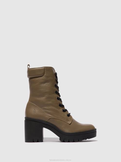 ankelboots med snörning tiel642 kvinnor Fly London 2T0286 taupe