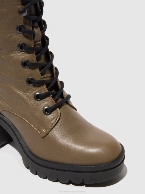 ankelboots med snörning tiel642 kvinnor Fly London 2T0286 taupe