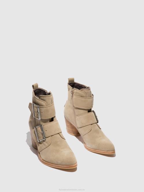 ankelboots med spänne aria827 kvinnor Fly London 2T02240 mocka creme