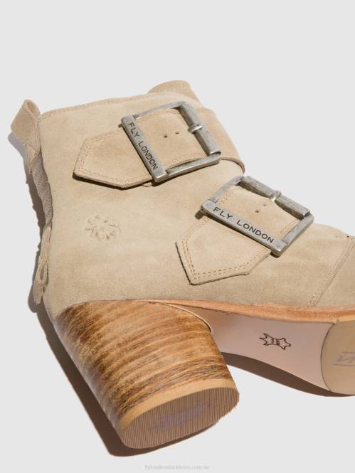 ankelboots med spänne aria827 kvinnor Fly London 2T02240 mocka creme