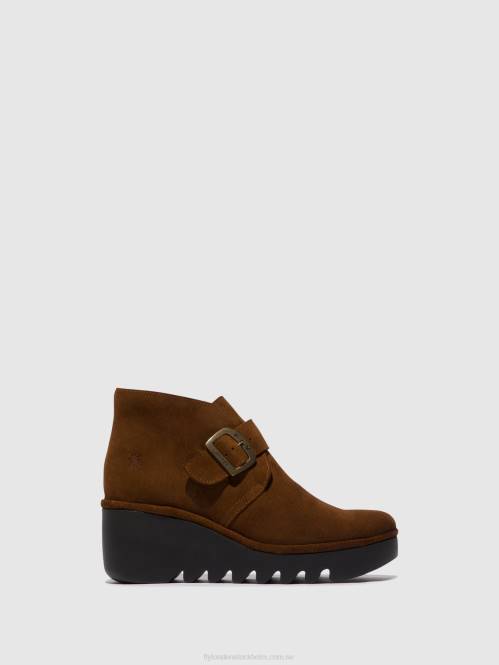 ankelboots med spänne birt397 kvinnor Fly London 2T02150 kamel