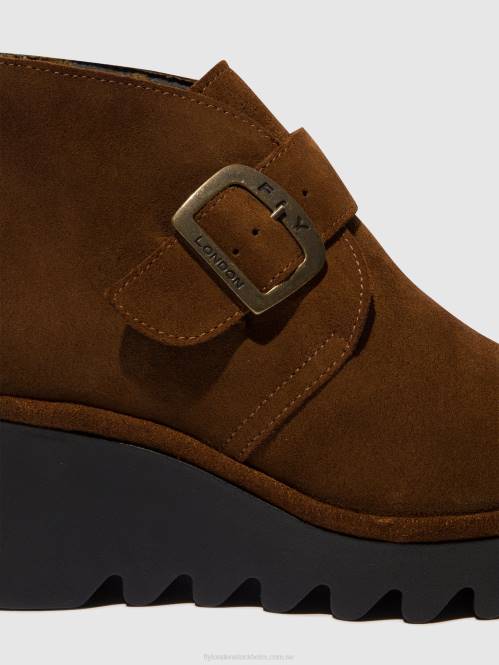 ankelboots med spänne birt397 kvinnor Fly London 2T02150 kamel