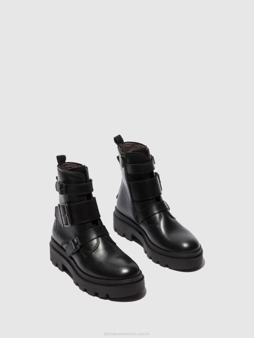 ankelboots med spänne jeda817 kvinnor Fly London 2T02241 nappa svart