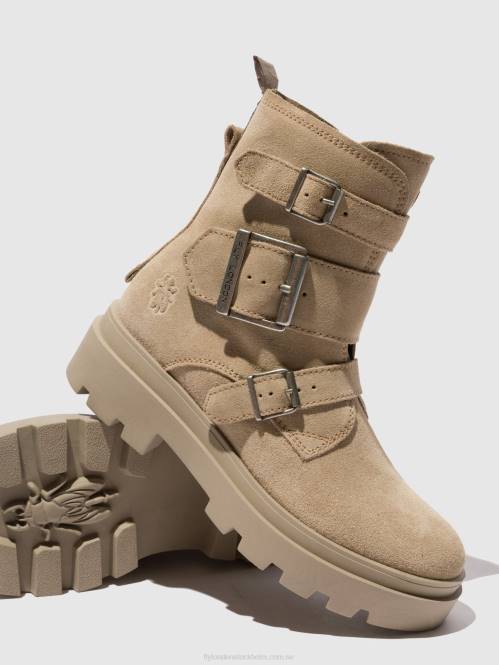 ankelboots med spänne jeda817 kvinnor Fly London 2T02242 mocka creme