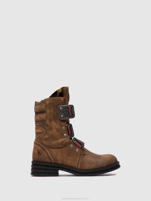 ankelboots med spänne kiff682 kvinnor Fly London 2T02157 brun