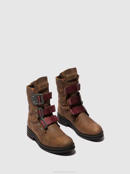 ankelboots med spänne kiff682 kvinnor Fly London 2T02157 brun