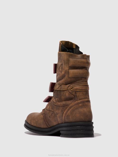 ankelboots med spänne kiff682 kvinnor Fly London 2T02157 brun