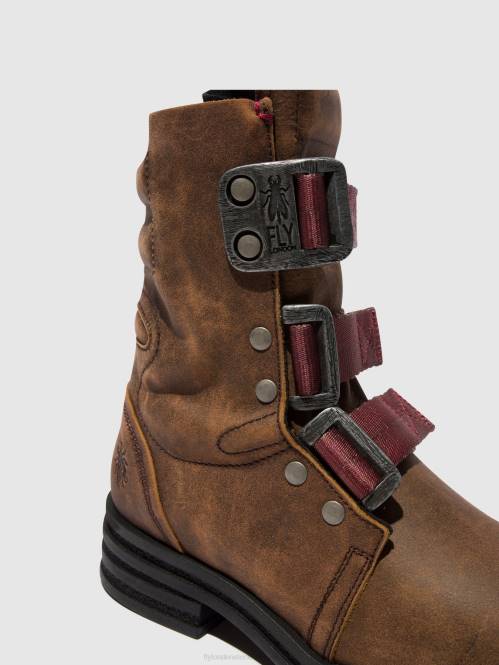 ankelboots med spänne kiff682 kvinnor Fly London 2T02157 brun